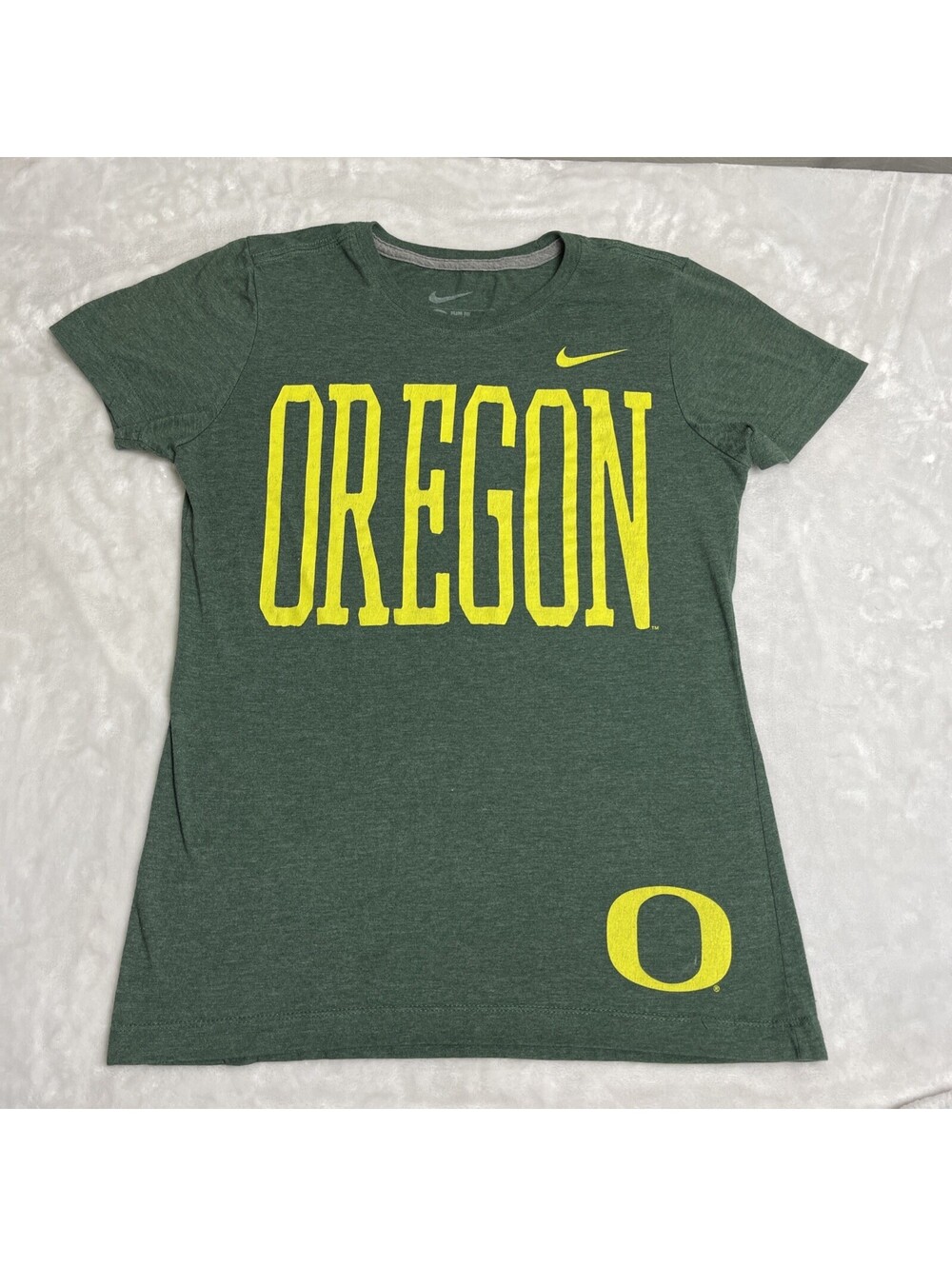 Nike Women’s Slim Fit Green University Of Oregon T-Shirt Cap Sleeve Medium